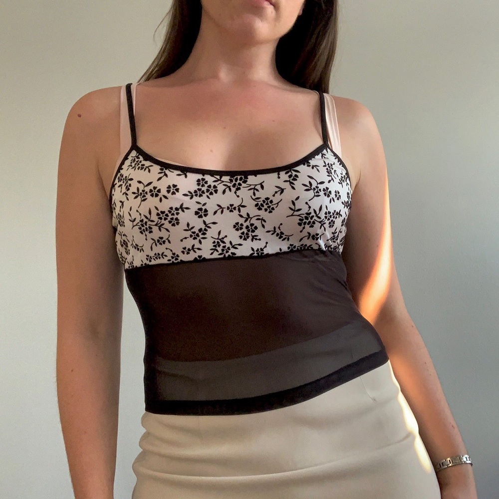 Vintage Floral Mesh Cami Tank